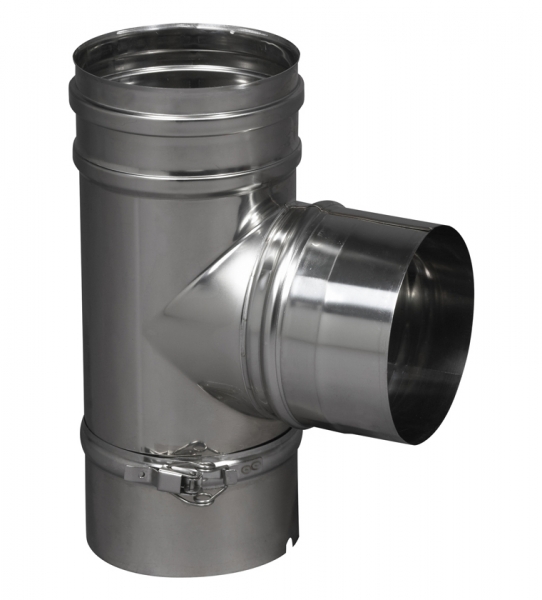 TE EQ 90° INOX 316  MF PIQUAGE M 125 AVEC COLLIER DE SECUITE