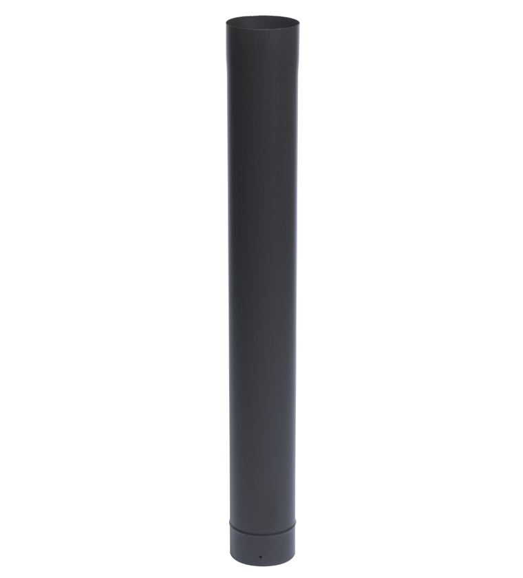 Tuyau acier émail noir diamètre 150 mm - rigide - coulissant 50 cm TEN